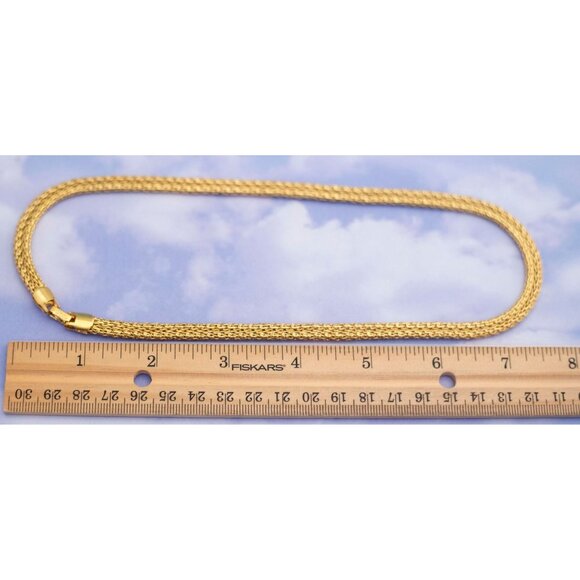 Vintage Mid-century Gold Tone Mesh Necklace 18 Inches by Pier - S20 - Picture 2 of 3